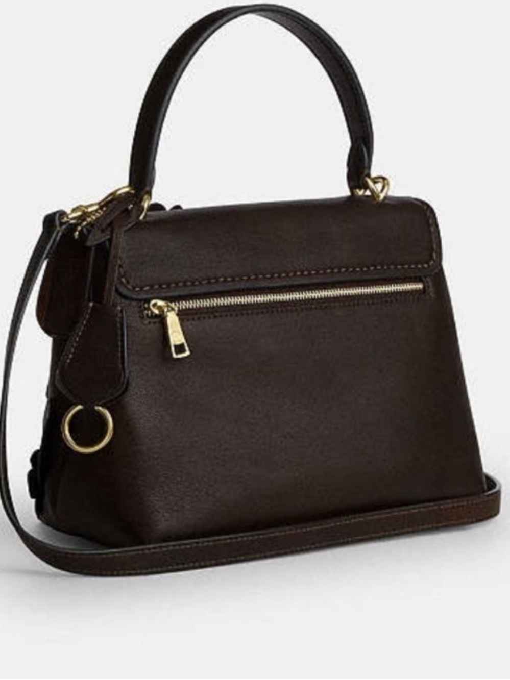 Coach Dark Brown Floral Appliqué Satchel - Picture 4 of 10